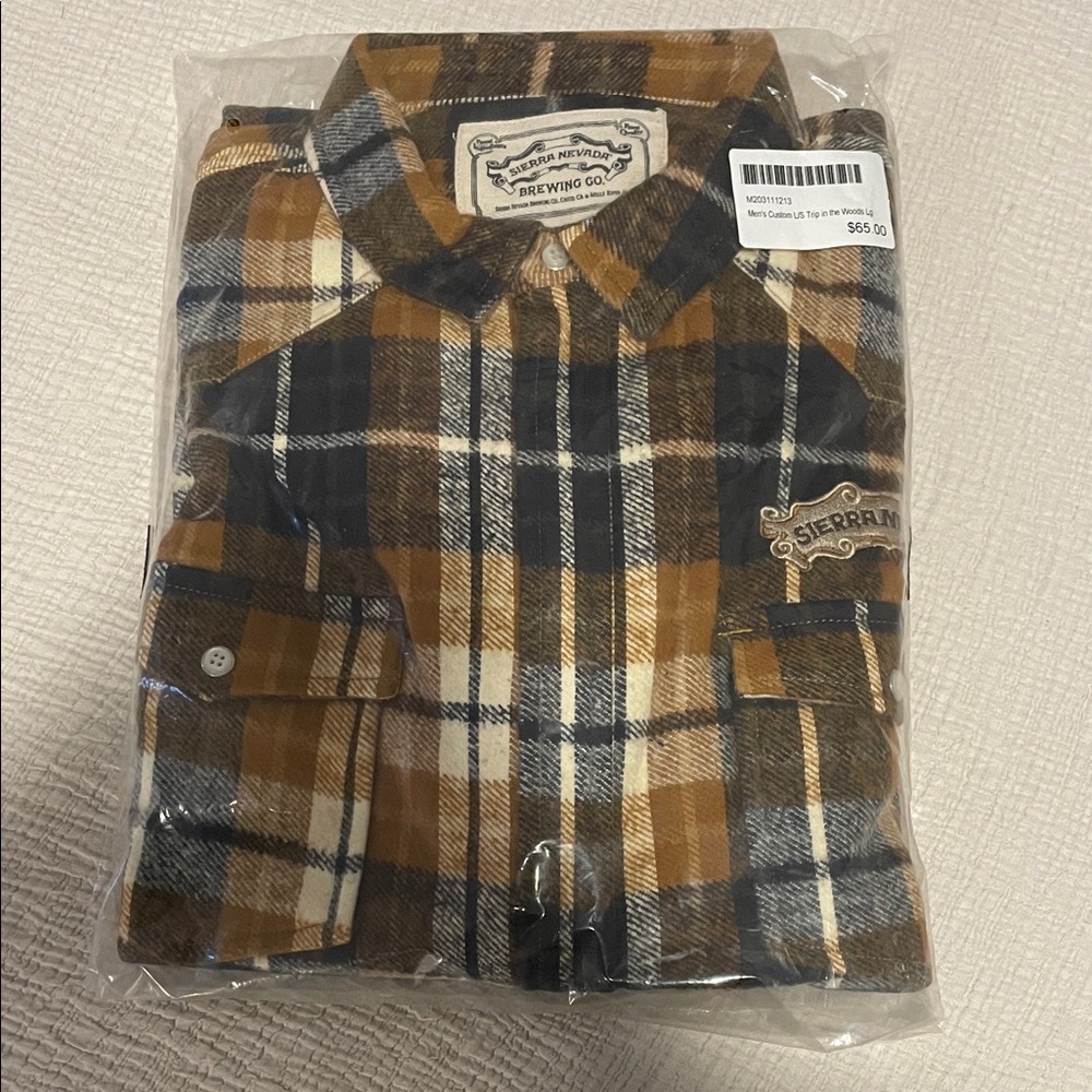 Sierra Nevada Brewing Co. Men's Long Sleeve Plaid Shirt - Brown and Black